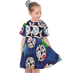 Textile Football Soccer Fabric Kids  Sailor Dress by Pakrebo