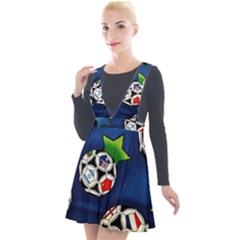 Textile Football Soccer Fabric Plunge Pinafore Velour Dress by Pakrebo