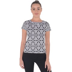 Ornamental Checkerboard Short Sleeve Sports Top  by Mariart