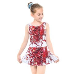 Red Pomegranate Fried Fruit Juice Kids  Skater Dress Swimsuit by Mariart