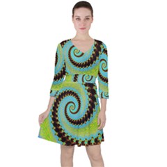 Fractal Julia Mandelbrot Art Ruffle Dress by Pakrebo