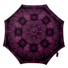 Fractal Magenta Pattern Geometry Hook Handle Umbrellas (medium) by Pakrebo