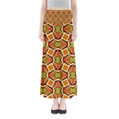 Geometry Shape Retro Trendy Symbol Full Length Maxi Skirt by Pakrebo