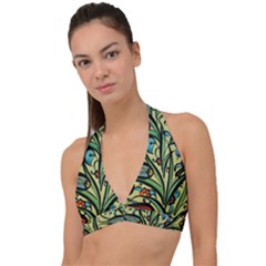 Mosaic Tile Art Ceramic Colorful Halter Plunge Bikini Top by Pakrebo