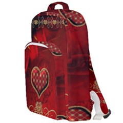 Wonderful Heart With Roses Double Compartment Backpack by FantasyWorld7