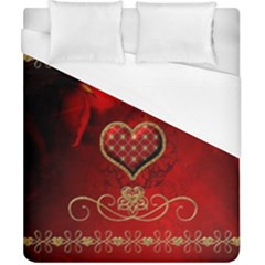 Wonderful Heart With Roses Duvet Cover (california King Size) by FantasyWorld7