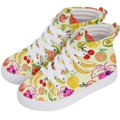 Seamless Pattern Fruit Kids  Hi-top Skate Sneakers by Mariart