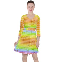 Pattern Geometric Square Art Ruffle Dress by Pakrebo