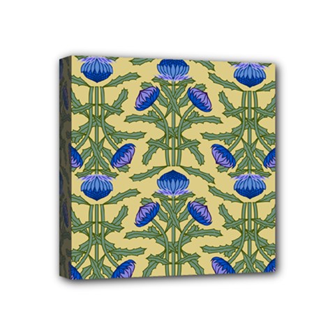 Pattern Thistle Structure Texture Mini Canvas 4  X 4  (stretched) by Pakrebo