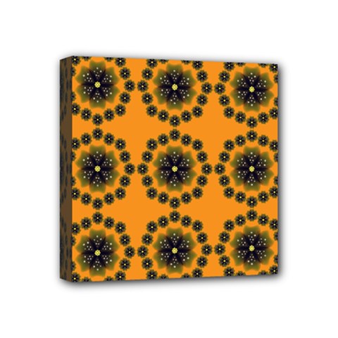 Desktop Abstract Template Flower Mini Canvas 4  X 4  (stretched) by Pakrebo