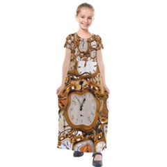 Time Clock Watches Kids  Short Sleeve Maxi Dress by Mariart