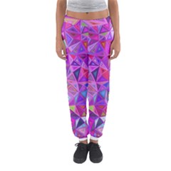 Pink Triangle Background Abstract Women s Jogger Sweatpants by Mariart