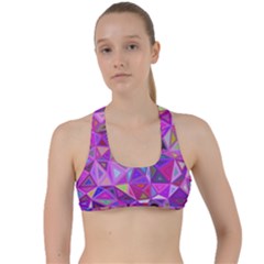 Pink Triangle Background Abstract Criss Cross Racerback Sports Bra by Mariart