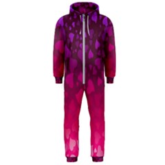 Purple Pink Hearts  Hooded Jumpsuit (men)  by LoolyElzayat