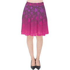 Purple Pink Hearts  Velvet High Waist Skirt by LoolyElzayat