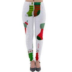 Christmas Stocking Candle Lightweight Velour Leggings by Mariart