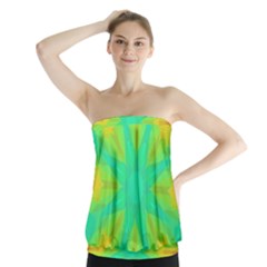 Kaleidoscope Background Green Strapless Top by Mariart