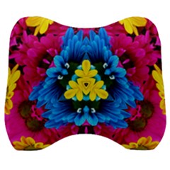 Flowers Kaleidoscope Mandala Velour Head Support Cushion by Mariart