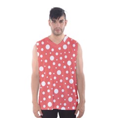 Polka Dot On Living Coral Men s Basketball Tank Top by LoolyElzayat