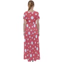 Polka Dot On Living Coral High Waist Short Sleeve Maxi Dress View2