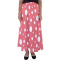 Polka Dot On Living Coral Flared Maxi Skirt View1