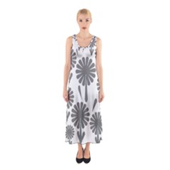 Zappwaits Flowers Black Sleeveless Maxi Dress by zappwaits