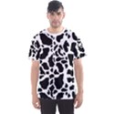 Black On White Cow Skin Men s Sports Mesh Tee View1