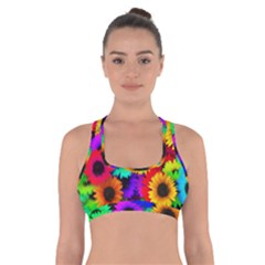 Sunflower Colorful Cross Back Sports Bra by Mariart