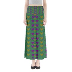 In Love With Festive Hearts Full Length Maxi Skirt by pepitasart