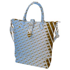 Diagonal Seamless Line Design Buckle Top Tote Bag by LoolyElzayat