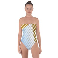 Diagonal Seamless Line Design Tie Back One Piece Swimsuit by LoolyElzayat