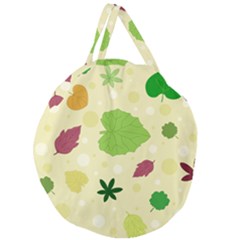 Leaves Background Leaf Giant Round Zipper Tote by Mariart