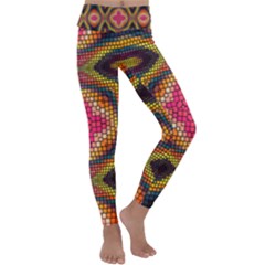 Kaleidoscope Art Pattern Ornament Kids  Lightweight Velour Classic Yoga Leggings by Pakrebo