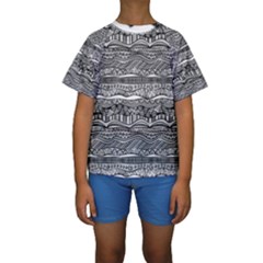 Ethno Seamless Pattern Kids  Short Sleeve Swimwear by Pakrebo