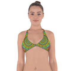 Tile Background Image Graphic Fractal Mandala Halter Neck Bikini Top by Pakrebo