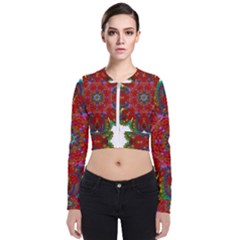 Mandala Fractal Graphic Design Long Sleeve Zip Up Bomber Jacket by Pakrebo