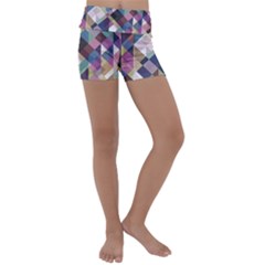 Geometric Sense Kids  Lightweight Velour Yoga Shorts by WensdaiAmbrose