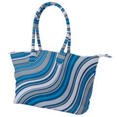 Blue Wave Surges On Canvas Shoulder Bag by WensdaiAmbrose