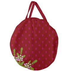 Vivid Burgundy & Heather Giant Round Zipper Tote by WensdaiAmbrose