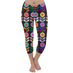 Zappwaits Flowers Capri Winter Leggings  by zappwaits