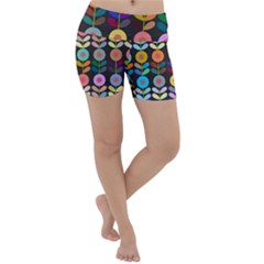 Zappwaits Flowers Lightweight Velour Yoga Shorts by zappwaits