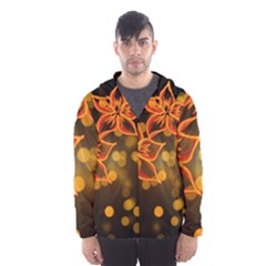 Flowers Background Bokeh Leaf Hooded Windbreaker (men) by Mariart