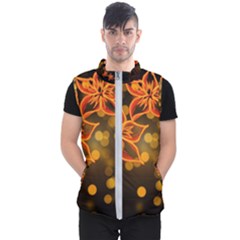 Flowers Background Bokeh Leaf Men s Puffer Vest by Mariart