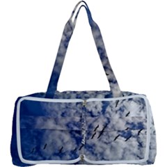 Pelicans In Flight Multi Function Bag by StarvingArtisan