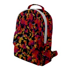 Red Floral Collage Print Design 2 Flap Pocket Backpack (large) by dflcprintsclothing