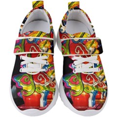 Dragon Lights Centerpiece Kids  Velcro Strap Shoes by Riverwoman