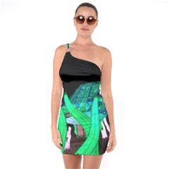 Dragon Lights Turtle One Soulder Bodycon Dress by Riverwoman