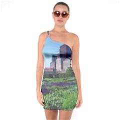 Lurie Garden Salvia River One Soulder Bodycon Dress by Riverwoman