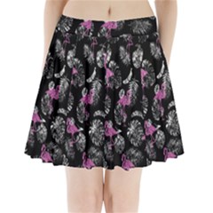 Flamingo Pattern Pleated Mini Skirt by Valentinaart