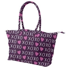 Xo Valentines Day Pattern Canvas Shoulder Bag by Valentinaart